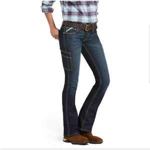 Ariat Rebar Riveter mid-rise bootcut dark wash jeans size 28 S